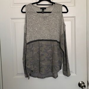 INC 3/4 Sleeve Open Shoulder Blouse. Size L